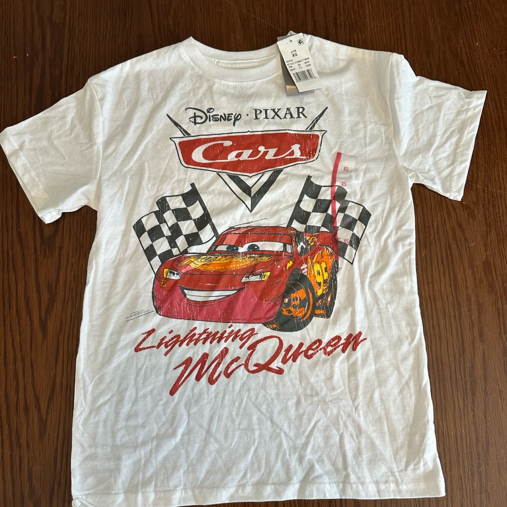 Pixar Cars Lightning McQueen Kids Tee - White